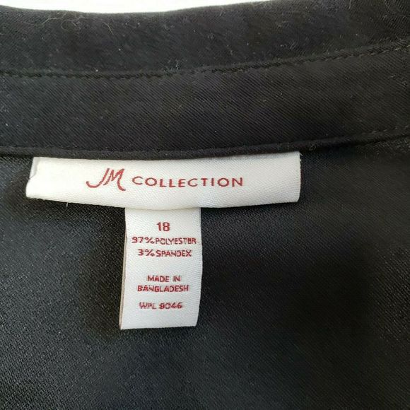 JM Collection Faux Suede Jacket Snaps Black Sz 18 - Picture 4 of 7